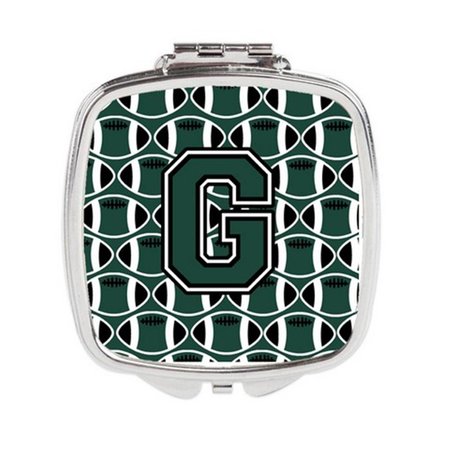 CAROLINES TREASURES Letter G Football Green and White Compact Mirror CJ1071-GSCM